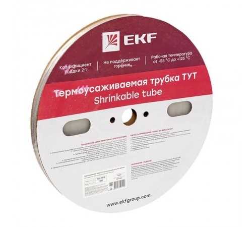 Термоусаживаемая трубка ТУТ 10/5 прозрачная рулон PROxima  tut-10-tr  EKF