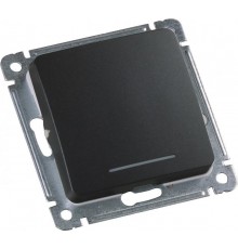 Выключатель скрытой установки, одноклавишный, с индикацией, механизм, цвет черый  ВС10-412-08  HEGEL