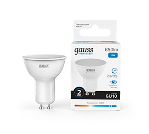 Лампа светодиодная Elementary MR16 11W 850lm 6500K GU10 LED 1/10/100  13631  Gauss