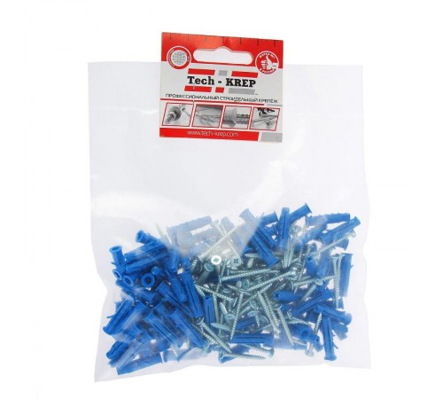 Саморез ШУц 3,0х30 пот. гол. + дюбель 5х25 (100 шт) - пакет ( 0,137 кг)  112935  Tech-KREP