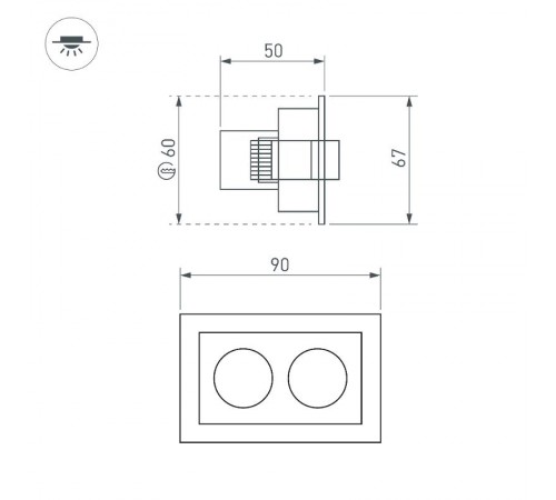 Светильник MS-ORIENT-BUILT-TURN-TC-S67x90-5W Day4000 (WH-BK, 30 deg, 230V) (Arlight, IP20 Металл, 5 лет)  032232  Arlight