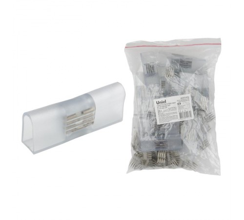 Коннекторы для светодиодной ленты ULS-N22 RGB NEON 220В, 8x16мм 4 контакта. UTC-K-14/N22 CLEAR 025 POLYBAG прозрачный 25 шт/упак  UL-00005794  Uniel