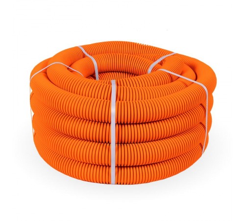 Труба гофрированная ПВХ легкая 350 Н оранжевая д40 (15 м/960 м уп/пал) с/з  Промрукав  PR01.0134  Промрукав