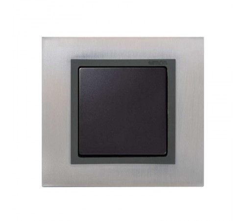 Simon 82 Рамка декоративная, 4 поста, S82 Nature, Металл, нержавеющая сталь-графит  82847-37  Simon