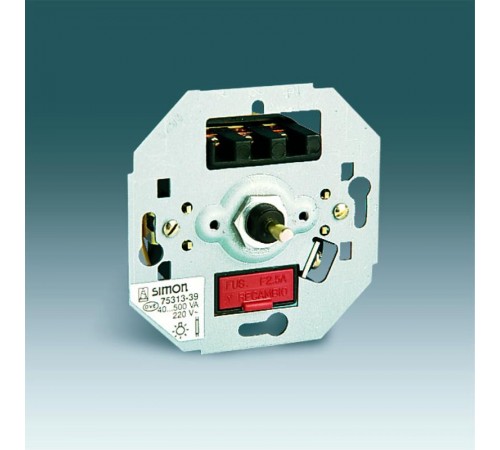 Simon 75 Механизм Светорегулятор поворотно-нажимной (проходной), 40-500Вт, 230В, S27, S82, S82N, S88, S82 Detail  75313-39  Simon