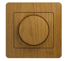 Glossa Дерево Дуб Светорегулятор (диммер) поворотный, 300Вт (в сборе с рамкой)  GSL000534  SE