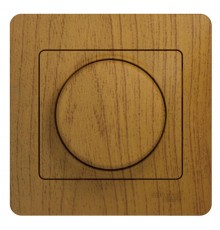 Glossa Дерево Дуб Светорегулятор (диммер) поворотный, 300Вт (в сборе с рамкой)  GSL000534  SE