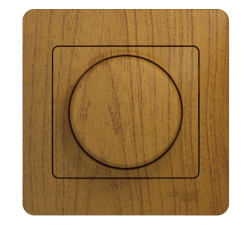 Glossa Дерево Дуб Светорегулятор (диммер) поворотный, 300Вт (в сборе с рамкой)  GSL000534  SE