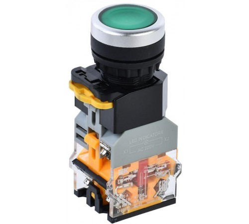 Кнопка D8-11D d=22мм 1з+1р с подсветкой зеленая  BBT30-11D-3-12-K06  IEK