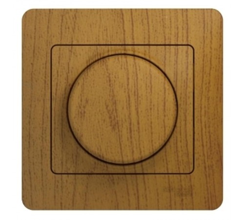 Glossa Дерево Дуб Светорегулятор (диммер) поворотный, 300Вт (в сборе с рамкой)  GSL000534  SE