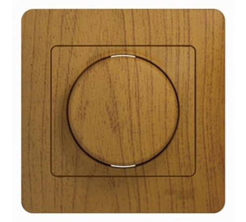 Glossa Дерево Дуб Светорегулятор (диммер) поворотный, 300Вт (в сборе с рамкой)  GSL000534  SE