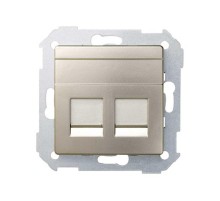 Simon 82 Адаптер со шторками на 2 коннектора UTP (RJ45), FTP (RJ45), RJ12, AMP, S82, S82N, шампань  82006-34  Simon