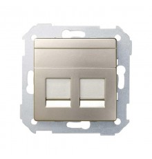 Simon 82 Адаптер со шторками на 2 коннектора UTP (RJ45), FTP (RJ45), RJ12, AMP, S82, S82N, шампань  82006-34  Simon