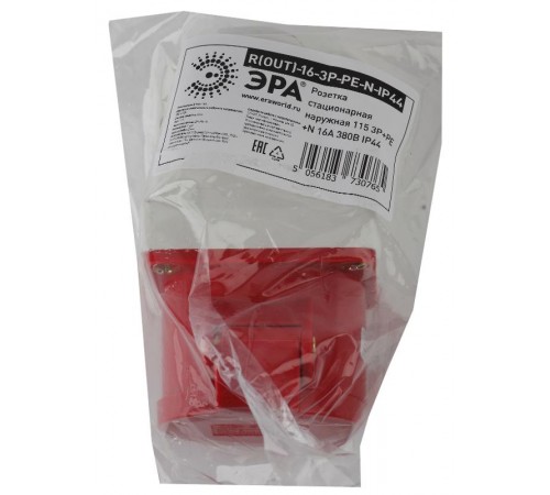 Розетка стационарная наружная 115 3Р+РЕ+N 16А 380В IP44  Б0032876  ЭРА