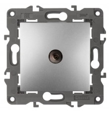 14-3102-03 Розетка TV проходная, IP20, Эра Elegance, алюминий  Б0034298  ЭРА