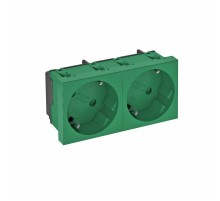 Розетка двойная 33° с з/к, 250 В, 16A (зеленый) (STD-D3 MZGN2)  6120106  OBO Bettermann