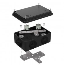 Коробка огнестойкая для о/п 40-0340-FR1.5-4 Е15-Е120 RAL9005 120х80х50 (20 шт/кор) черная  40-0340-9005-FR1.5-4  Промрукав