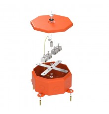 Коробка металлическая огнестойкая Октагон 70-0101-FR2.5-8 Е15-Е120 RAL2004 130х130х63 8p до 2,5мм.кв. (9 шт/кор)  70-0101-2004-FR2.5-8  Промрукав