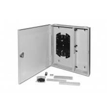 Бокс оптич.FO-WBX-4xSLT-W140H42-32UN-GY унив.наст.,от8 до 32п.(SC,duplexLC,ST,FC),со сплайс пласт.,без пиг.и прох.ад.,сер.  250442  Hyperline