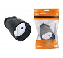 Кабельная розетка 2П б/з 10А 250B черная  SQ1806-0130  TDM