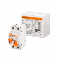 Выключатель автоматический с механической блокировкой (байпас) ВА47-29Б 1Р+1Р 25А 4,5кА х-ка C  SQ0206-0402  TDM