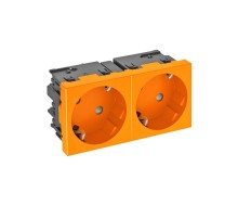 Розетка двойная 33° Modul45connect, 250 В, 16A (оранжевый) (STD-D3C ROR2)  6120484  OBO Bettermann