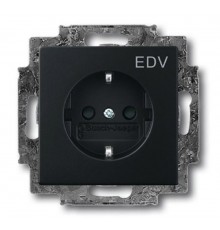 Розетка SCHUKO 16А 250В с маркировкой EDV, серия solo/future, цвет чёрный бархат  2013-0-5332   2CKA002013A5332  ABB