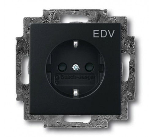 Розетка SCHUKO 16А 250В с маркировкой EDV, серия solo/future, цвет чёрный бархат  2013-0-5332   2CKA002013A5332  ABB
