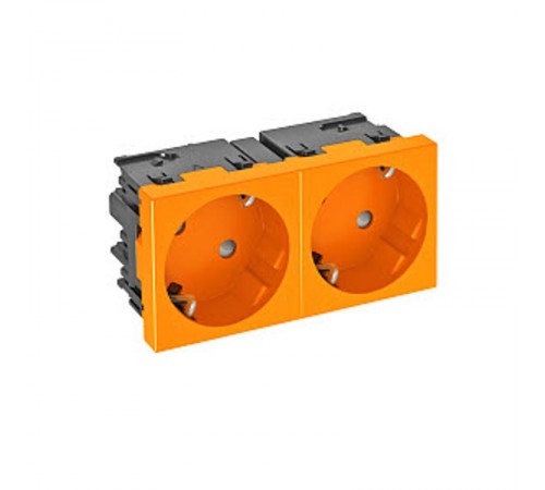 Розетка двойная 33° Modul45connect, 250 В, 16A (оранжевый) (STD-D3C ROR2)  6120484  OBO Bettermann
