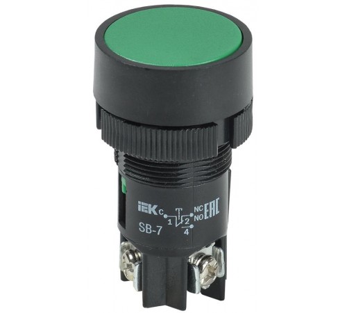 Кнопка SВ-7 "Пуск" зеленая 1з+1р d22мм/240В    BBT40-SB7-K06  GENERICA