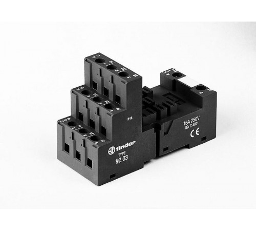 Розетка с винтовыми клеммами (с зажимной клетью) для реле 62.31, 62.32, 62.33; применяются модули 86.00, 86.30, 99.02;  92030SMA  Finder