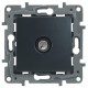 Etika Антрацит Розетка TV проходная, 15дБ  672663  Legrand