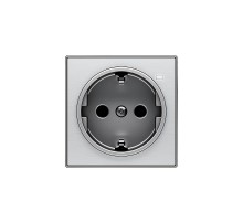 Накладка для розетки SCHUKO с линзой для контрольной подсветки, серия SKY, цвет нержавеющая сталь2CLA858880A1401 ABB