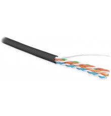 UUTP4-C5E-S22-OUT-PE-BK (куски) Кабель витая пара, неэкранир. U/UTP, категория 5e, 4 пары(22 AWG),одножил. (solid)  41658  Hyperline