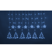 Гирлянда  95 125 NGF-D033-03 (бахрома звезды и елочки Blue 2.5*1м IP20)  95125  Navigator