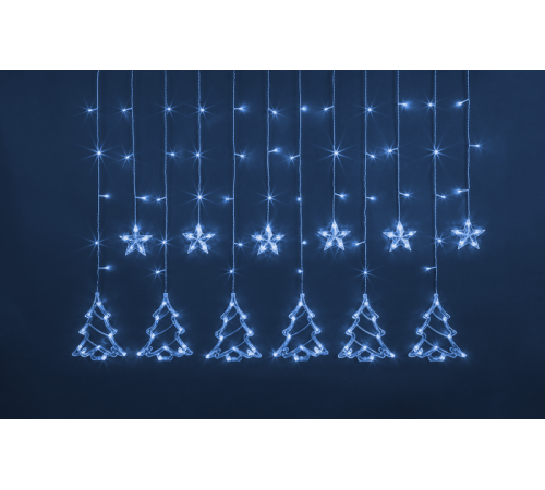 Гирлянда  95 125 NGF-D033-03 (бахрома звезды и елочки Blue 2.5*1м IP20)  95125  Navigator