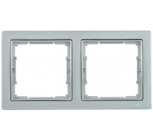 BOLERO Q1 серебряный Рамка 2-местная квадратная РУ-2-БС  EMB22-K23-Q1  IEK