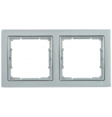 BOLERO Q1 серебряный Рамка 2-местная квадратная РУ-2-БС  EMB22-K23-Q1  IEK