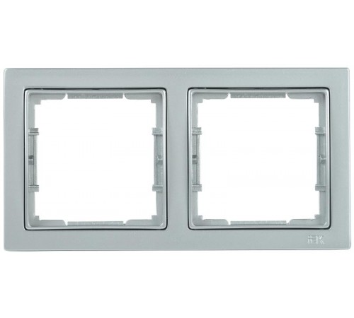 BOLERO Q1 серебряный Рамка 2-местная квадратная РУ-2-БС  EMB22-K23-Q1  IEK