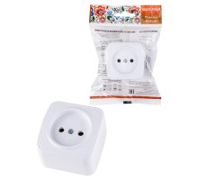 Розетка 2П открытой установки IP20 10А, белая "Дача" Народная  SQ1824-0007  TDM