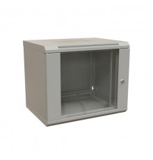 WR-TW-1566-GP-RAL7035 Шкаф настенный 19-дюймовый (19"), 15U, 775x600х600мм, стекл. дв.,, цвет серый (RAL 7035) (разобранный)  521006  WRLine