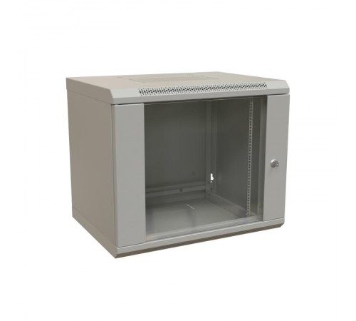 WR-TW-1545-GP-RAL7035 Шкаф настенный 19-дюймовый (19"), 15U, 775x600х450мм, стекл. дв.,, цвет серый (RAL 7035) (разобранный)  521004  WRLine