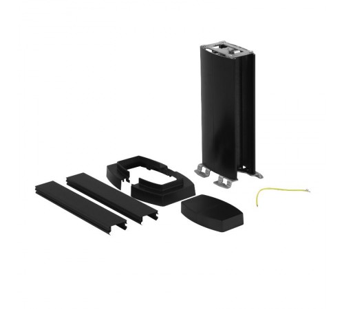 Snap-On мини-колонна алюминиевая с крышкой из пластика, 2 секции, высота 0,3 метра, цвет черный  653022  Legrand