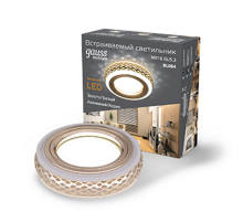 Светильник точечный встраиваемый Backlight BL084 Кругл. Золото/Белый, Gu5.3, 3W, LED 3000K  BL084  Gauss