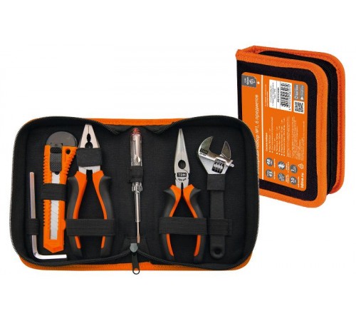 Слесарный набор №1, 6 предметов, тканевый чехол, "Гранит"  SQ1014-0201  TDM