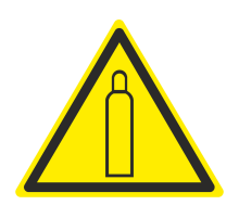Знак W 19 "Газовый баллон" 150х150х150 мм, пластик ГОСТ Р 12.4.026-2001  pn-w-19  EKF
