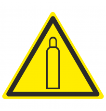 Знак W 19 "Газовый баллон" 150х150х150 мм, пластик ГОСТ Р 12.4.026-2001  pn-w-19  EKF