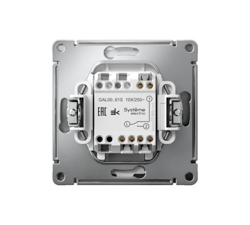 ArtGallery Сталь Переключатель 1-клавишный , 10АХ, механизм, быстрозажим. клем.  GAL000961S  SE