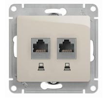 Glossa Молочный Розетка 2-ая компьютерная RJ45+RJ45, кат.5E  GSL000985KK  SE