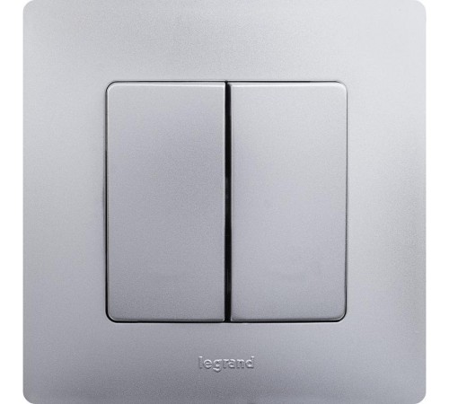 Etika Алюминий Выключатель 2-клавишный, автозажимные клеммы, 10 AX, 250 В  672402  Legrand